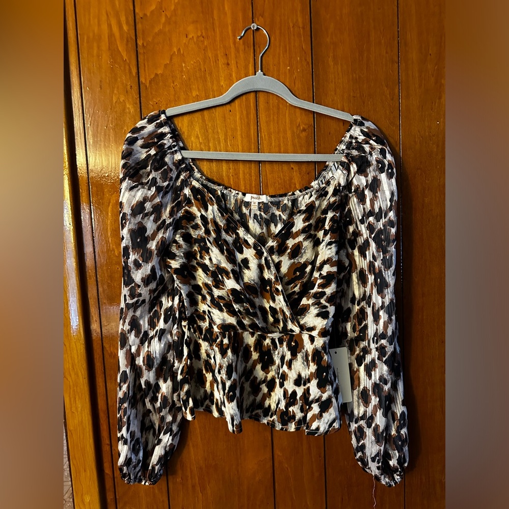 Women’s Crossover Cheetah Blouse